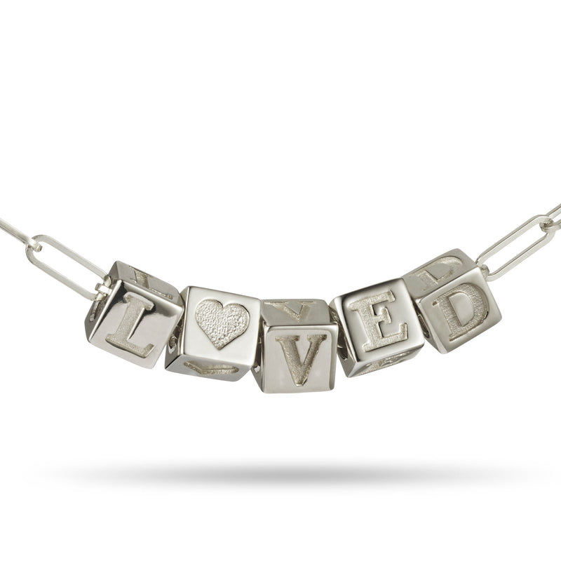 5 Cube BOLD Initial Necklace in Sterling Silver