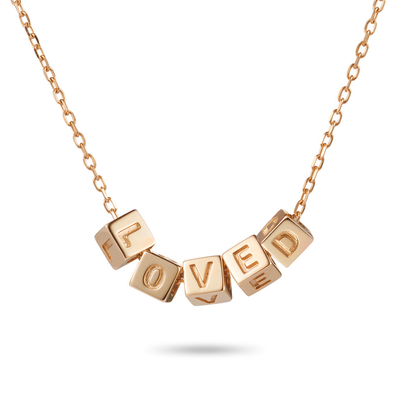 5 Cube Necklace in Rose Gold
