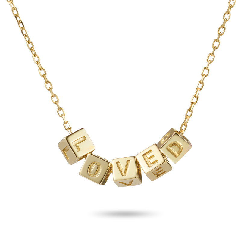 5 Cube Necklace in Yellow Gold