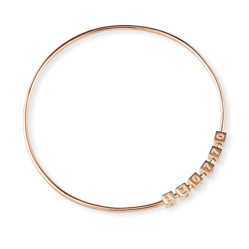 6 Cube Bangle in Rose Gold