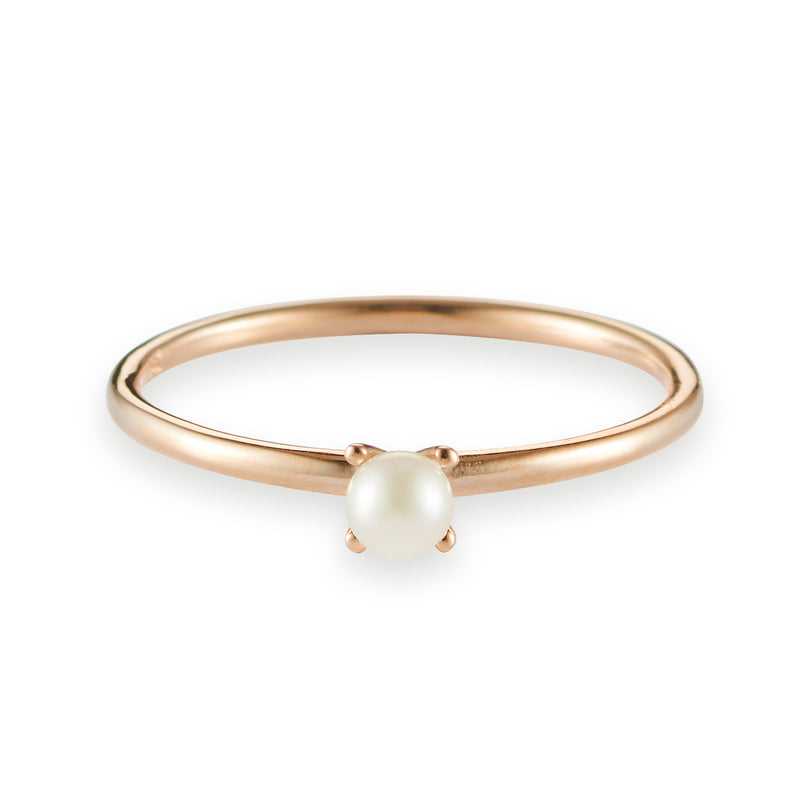 Akoya Pearl Stack Ring in Rose Gold