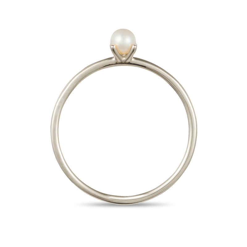 Akoya Pearl Stack Ring in White Gold