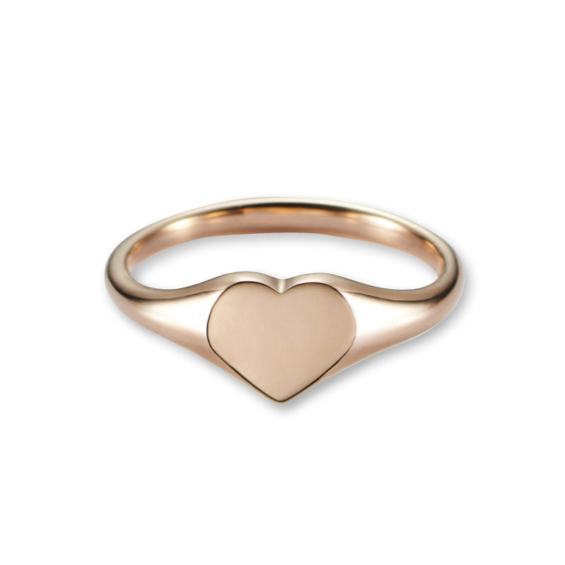 Baby Heart Signet Ring in Rose Gold