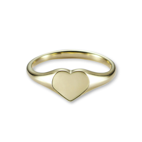 Baby Heart Signet Ring in Yellow Gold