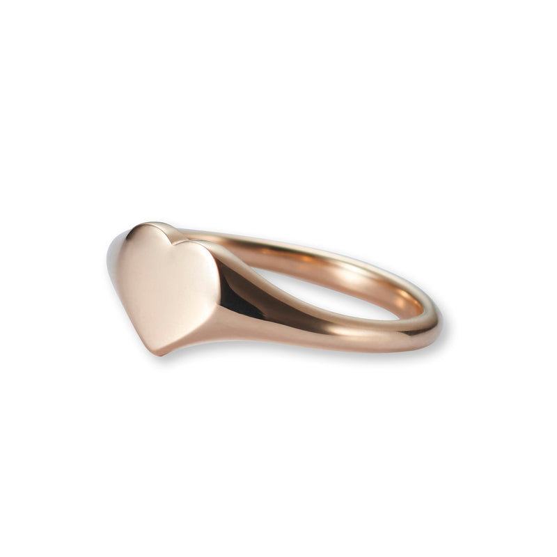 Baby Heart Signet Ring in Rose Gold
