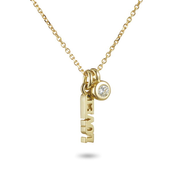 Baby LOVED Diamond Necklace in Yellow Gold