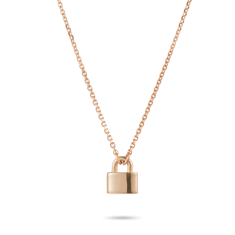 Love Lock Necklace in Rose Gold