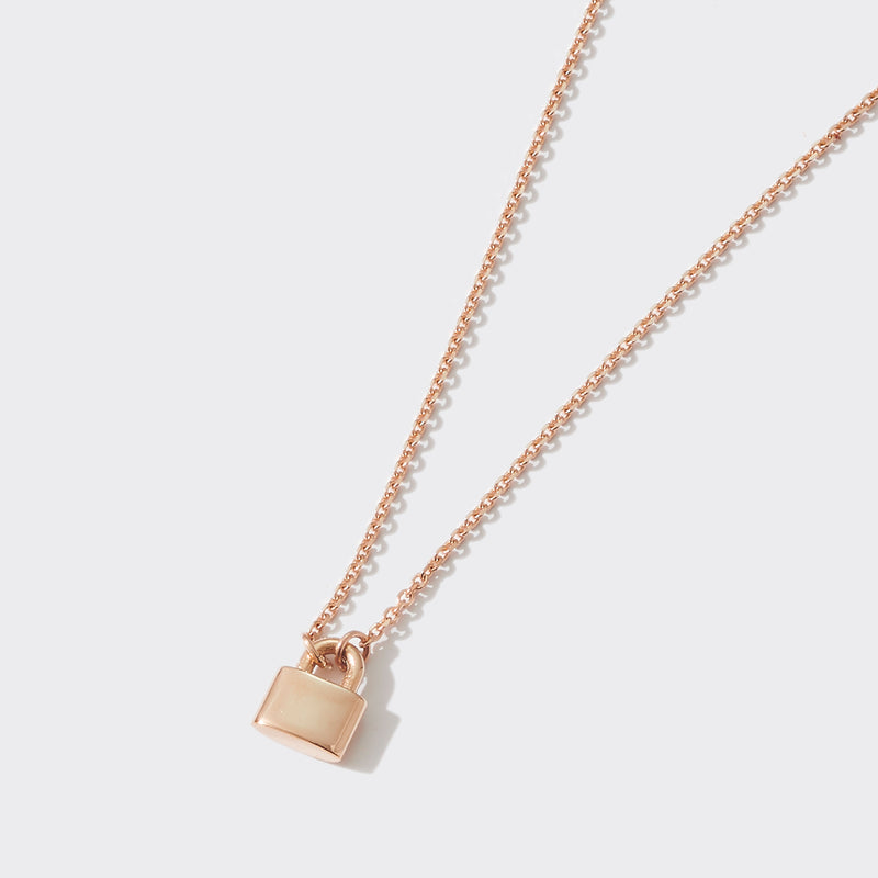 Love Lock Necklace in Rose Gold
