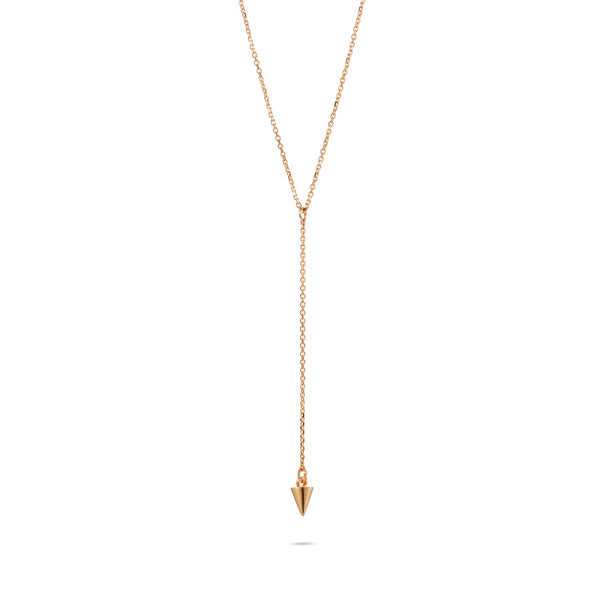 Baby Spike Lariat Necklace in Rose Gold