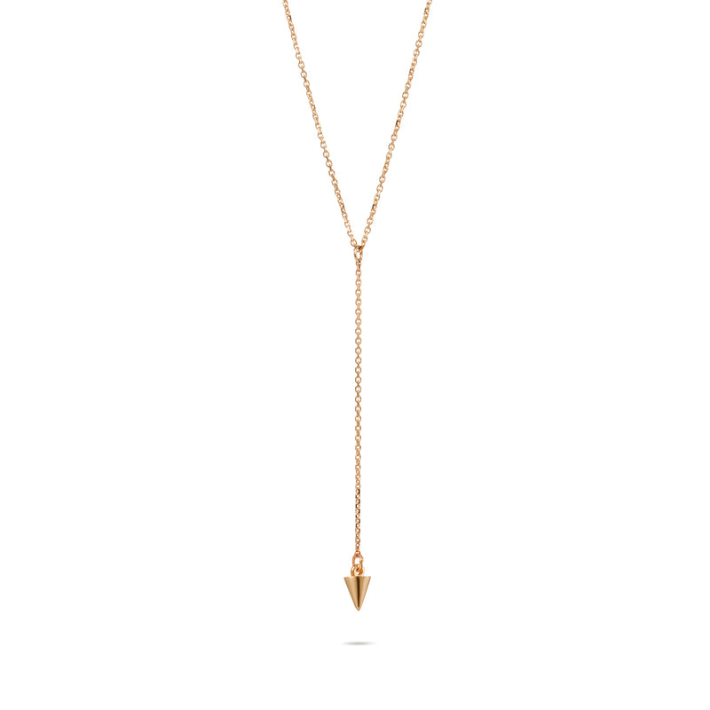 Baby Spike Lariat Necklace in Rose Gold