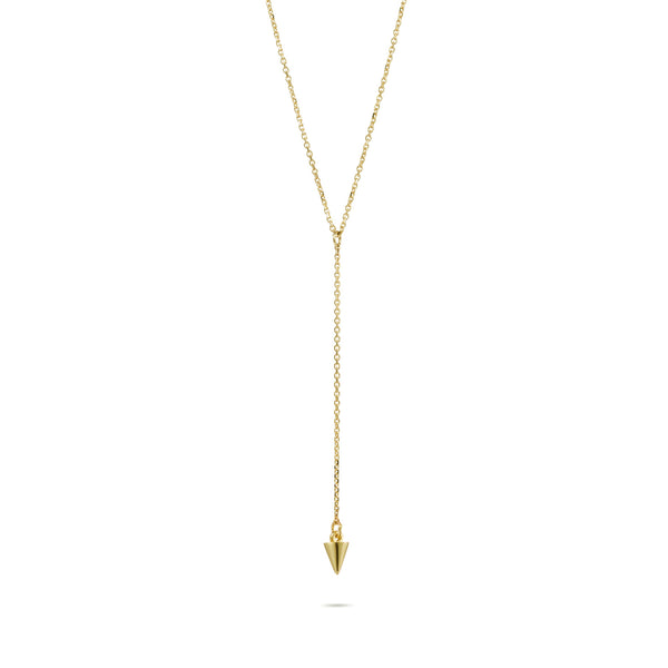 Baby Spike Lariat Necklace in Yellow Gold