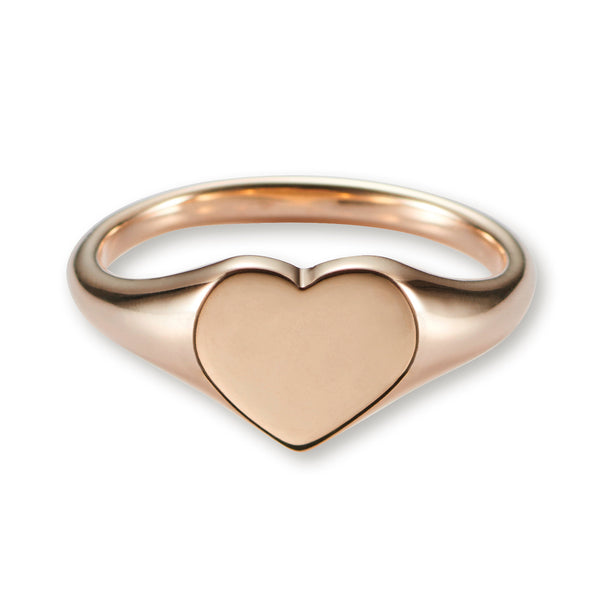 Big Heart Signet Ring in Rose Gold