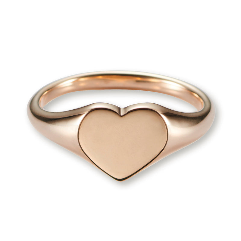 Big Heart Signet Ring in Rose Gold