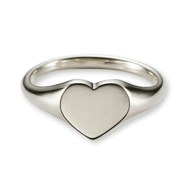 Big Heart Signet Ring in Sterling Silver