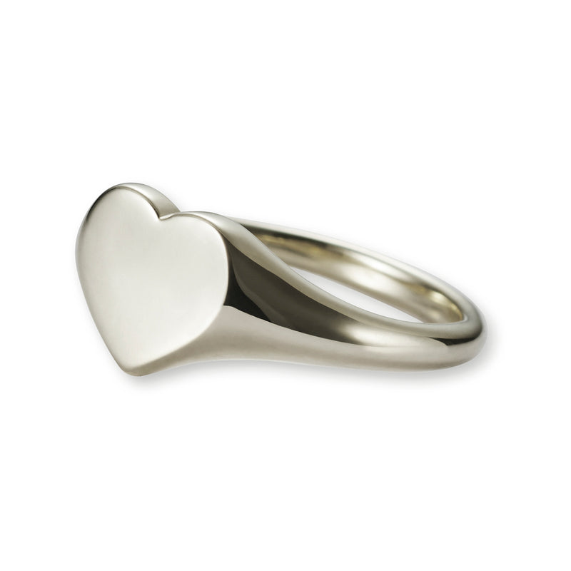 Big Heart Signet Ring in Sterling Silver