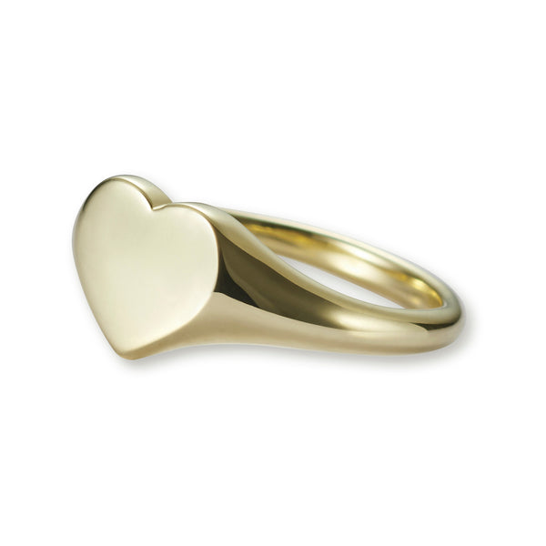 Big Heart Signet Ring in Yellow Gold