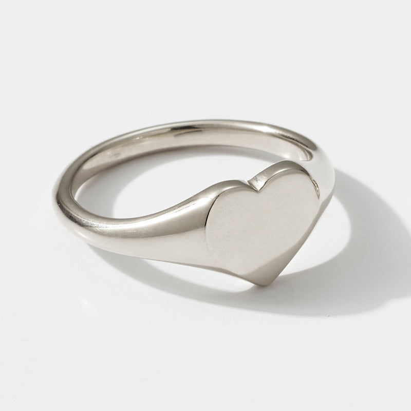 Big Heart Signet Ring in Sterling Silver
