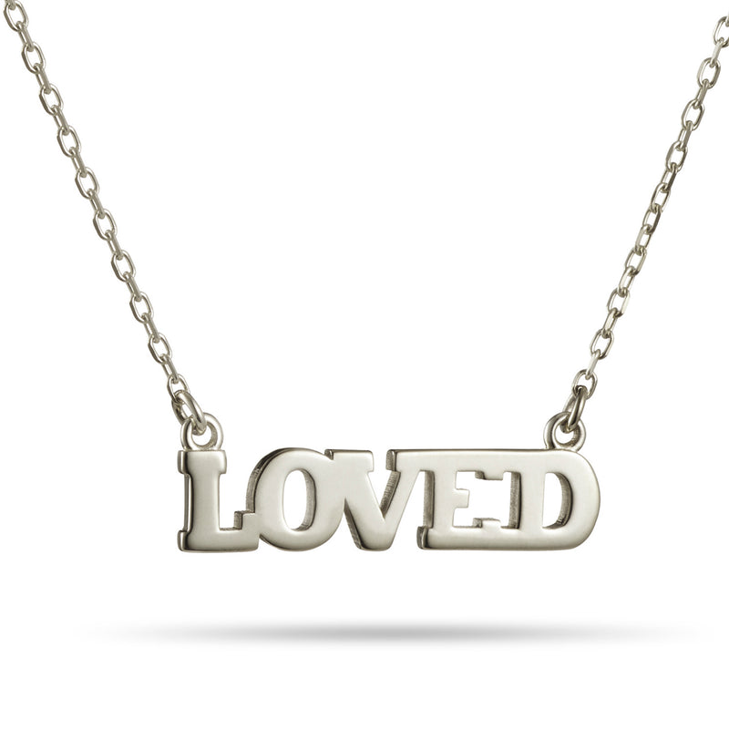 The Horizontal LOVED Necklace in Sterling Silver
