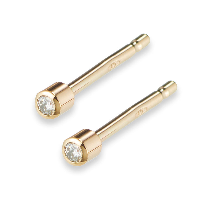 Pair of Coloured Diamond Stud Earrings in Yellow Gold