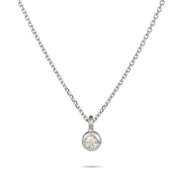 Dangle Diamond Necklace in Platinum