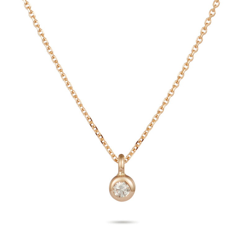 Dangle Diamond Necklace in Rose Gold