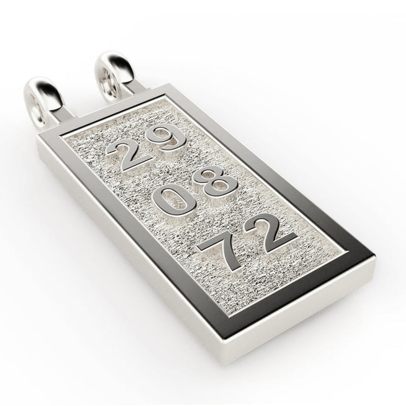 Date Bar Necklace in Platinum