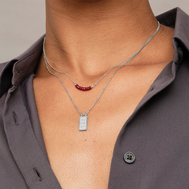 Ruby Smile Necklace in Platinum