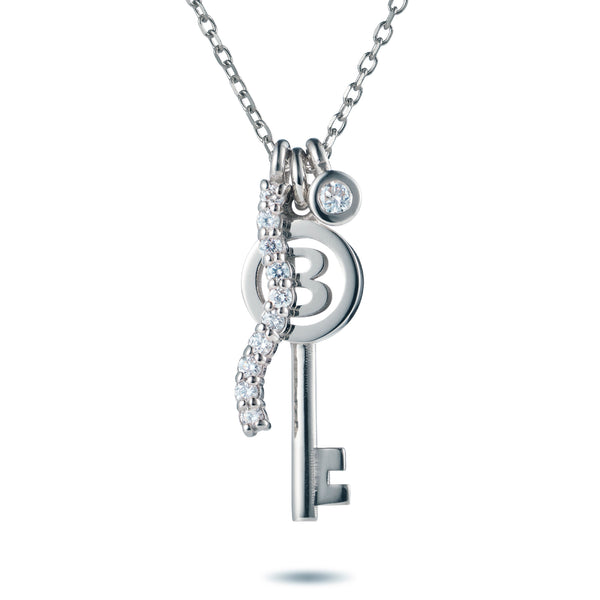 The Ultimate Diamond Initial Key Necklace in Platinum