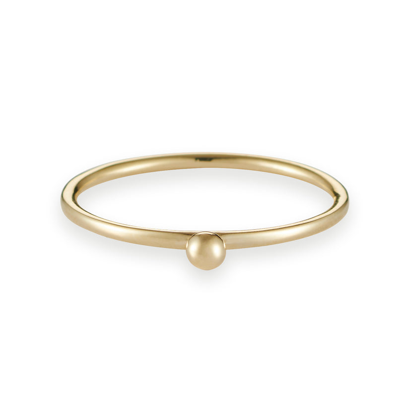 Single Dot Stack Ring in Yellow Gold