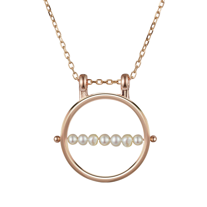 The Family Birthstone Abacus Necklace in Rose Gold