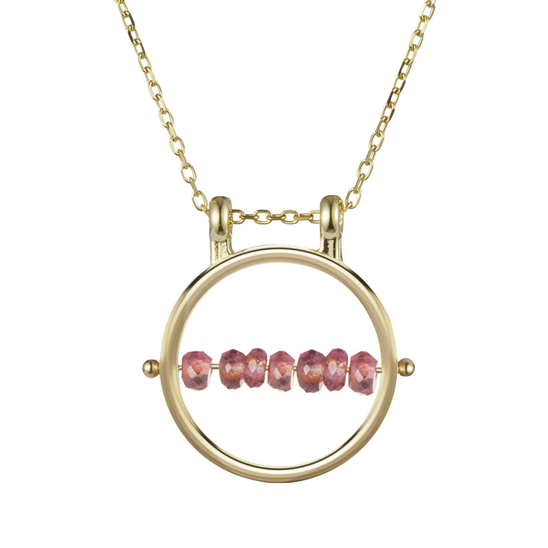 The Family Birthstone Abacus Necklace in Yellow Gold