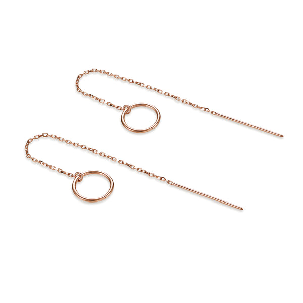 Rose Gold Threader Earrings Shop Solid Rose Gold Jewellery Online Luke Rose Jewellery