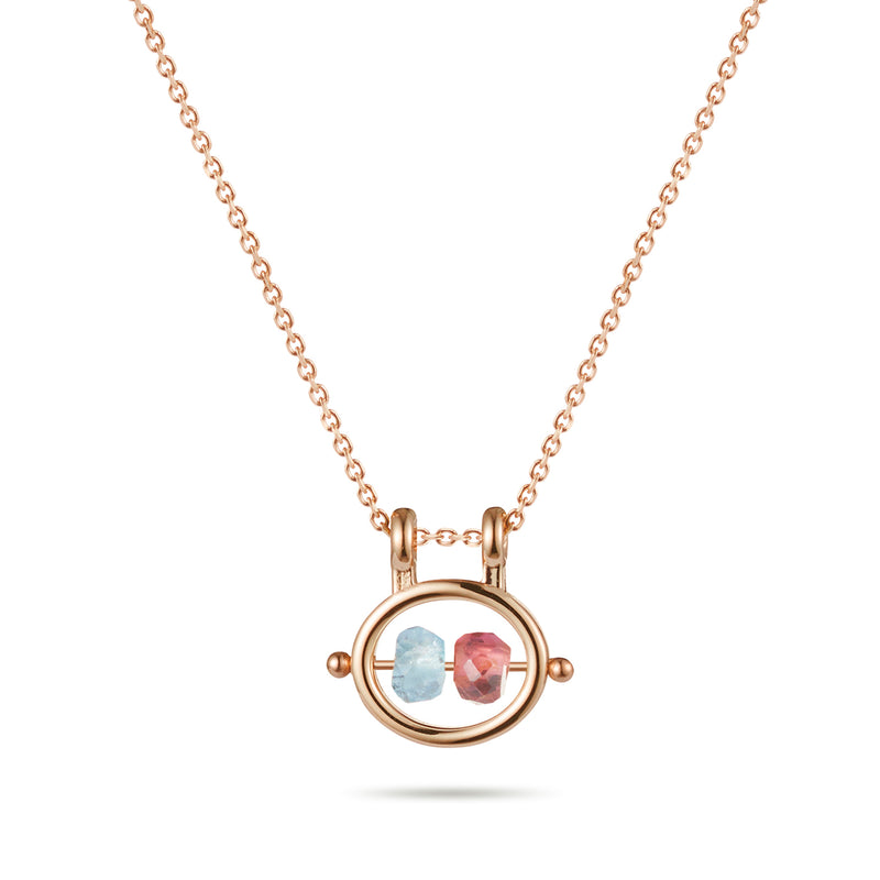 "Just The Two Of Us" Abacus Necklace in Rose Gold