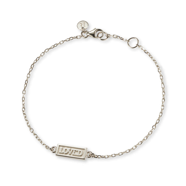 LOVED Bar Bracelet in Sterling Silver