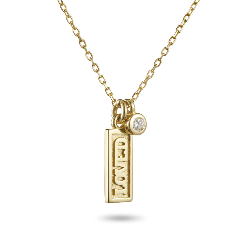 LOVED Bar Diamond Necklace in Yellow Gold