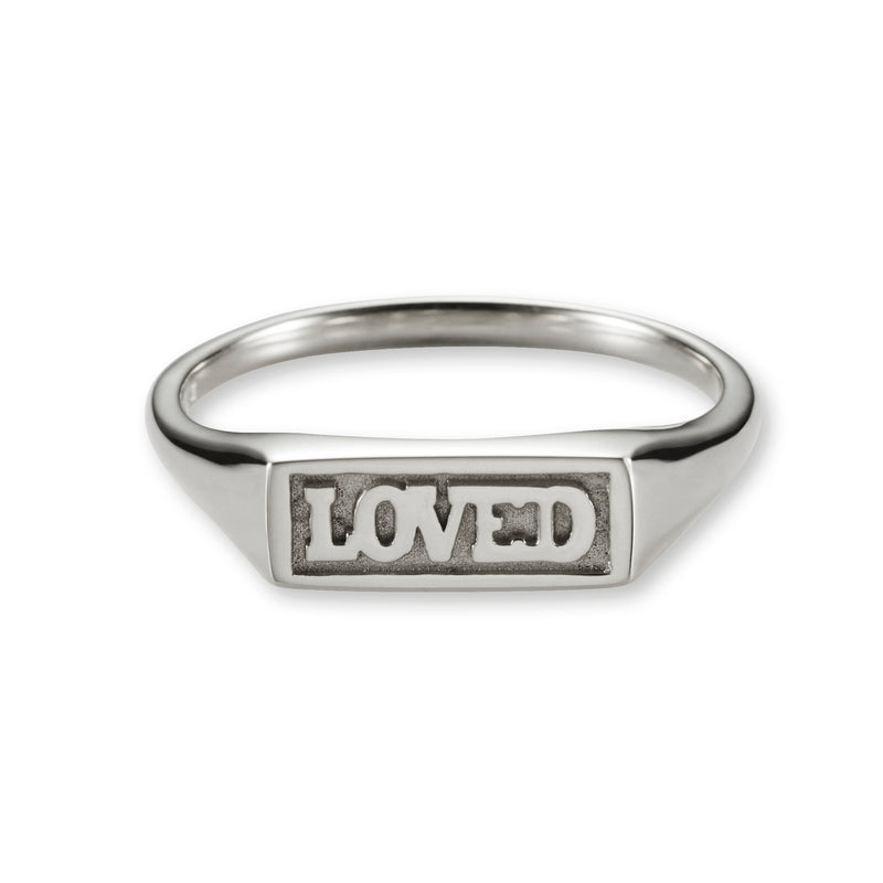 LOVED Bar Signet Ring in Solid Silver