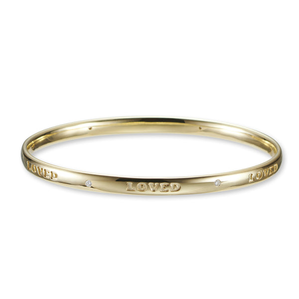 The Diamond LOVED Bangle in Yellow Gold