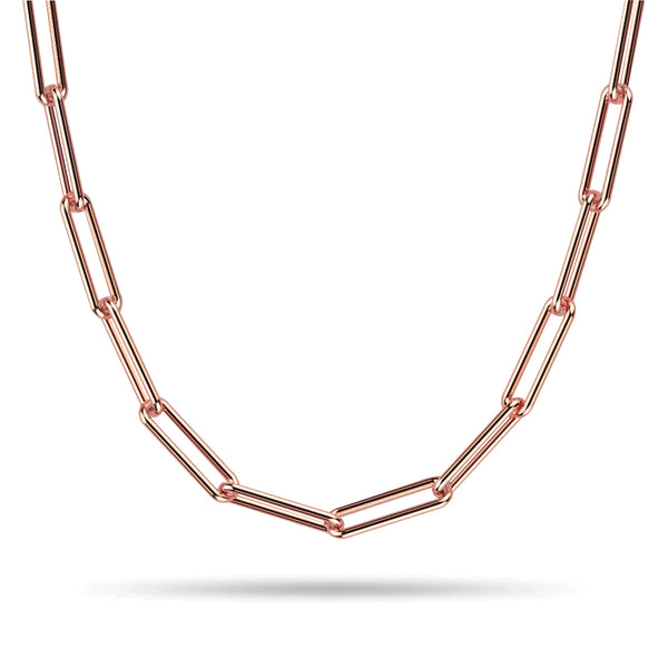 Large Handmade Paperclip Chain Necklace in Rose Gold
