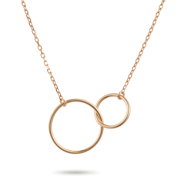 Linked Halo Necklace in Rose Gold
