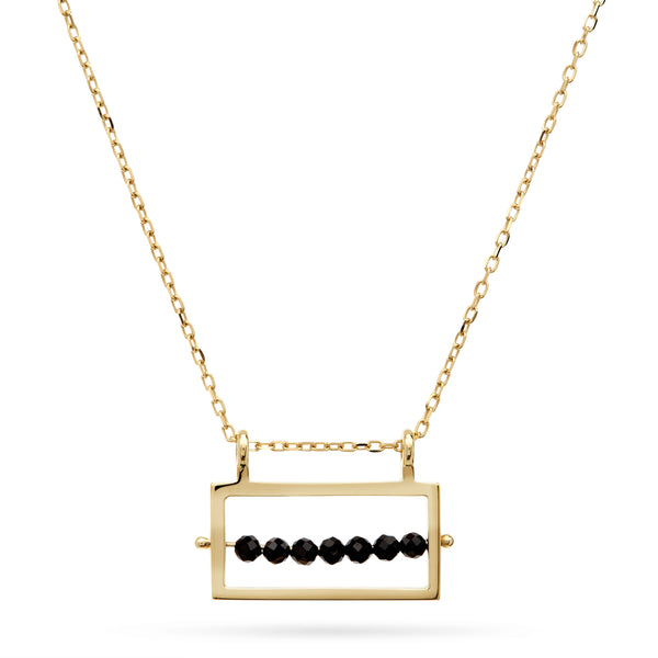 Gold Abacus Necklace by Luke Rose