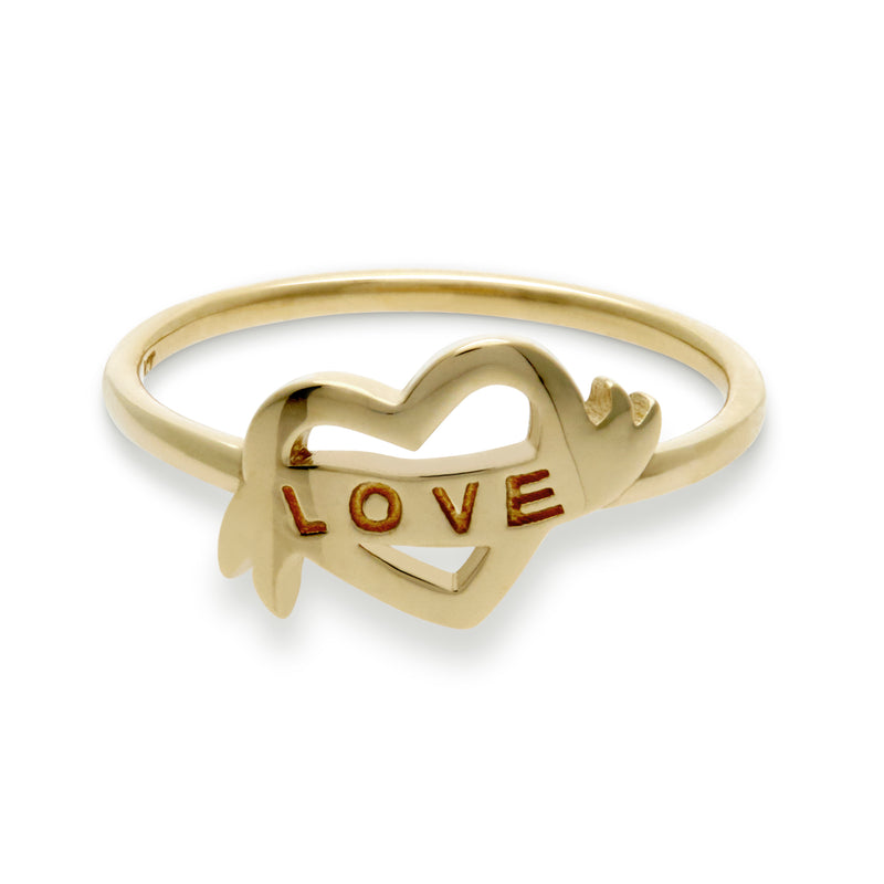 Love Heart Ring in Yellow Gold