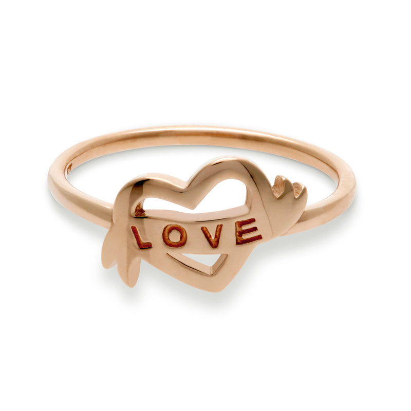 Love Heart Ring in Rose Gold