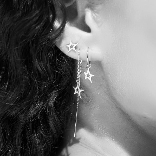 Lucky Star Studs in Sterling Silver