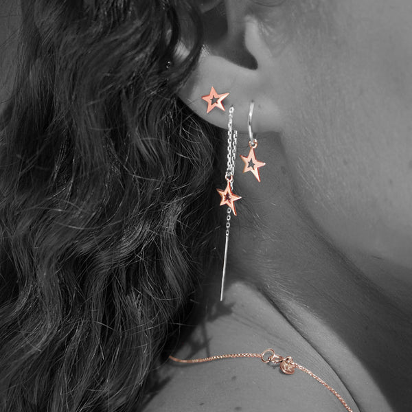 Lucky Star Stud Earrings in Rose Gold