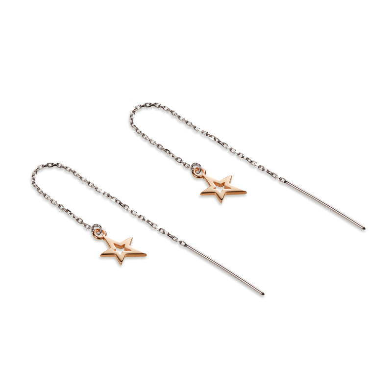Lucky Star Threaders in Rose Gold and Sterling Silver