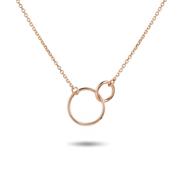 Mini Linked Halo Necklace in Rose Gold