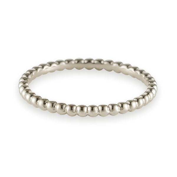 Dot Link Stack Ring in White Gold