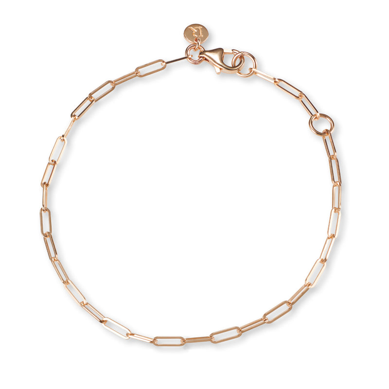 Paperclip Link Bracelet in Rose Gold