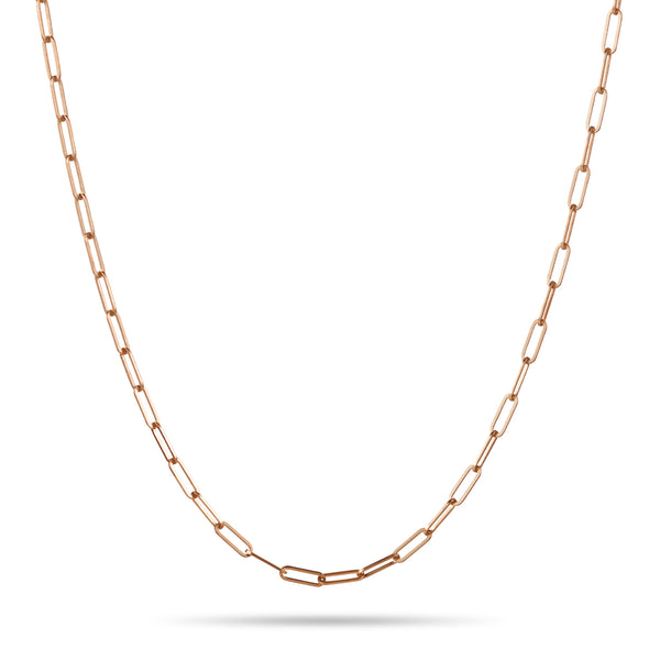 Paperclip Chain Necklace in Rose Gold