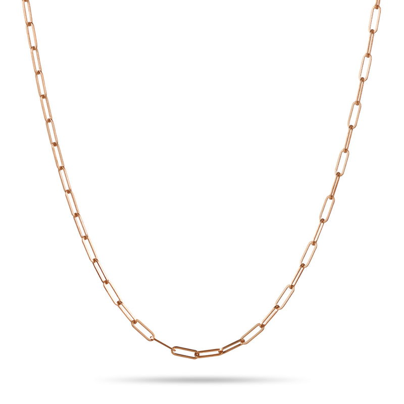 Paperclip Link Necklace in Rose Gold